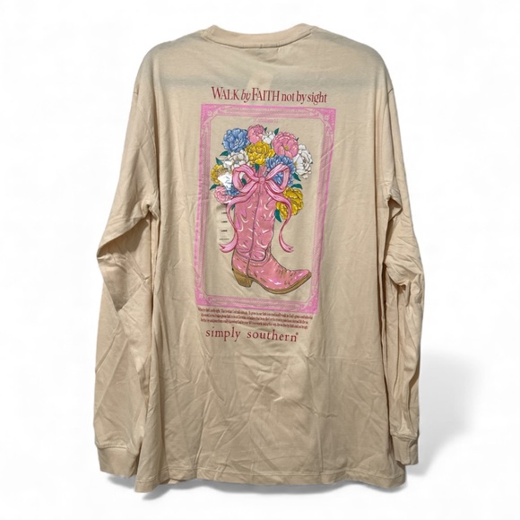 Simply Southern Tops - Walk By Faith Long Sleeve Tee